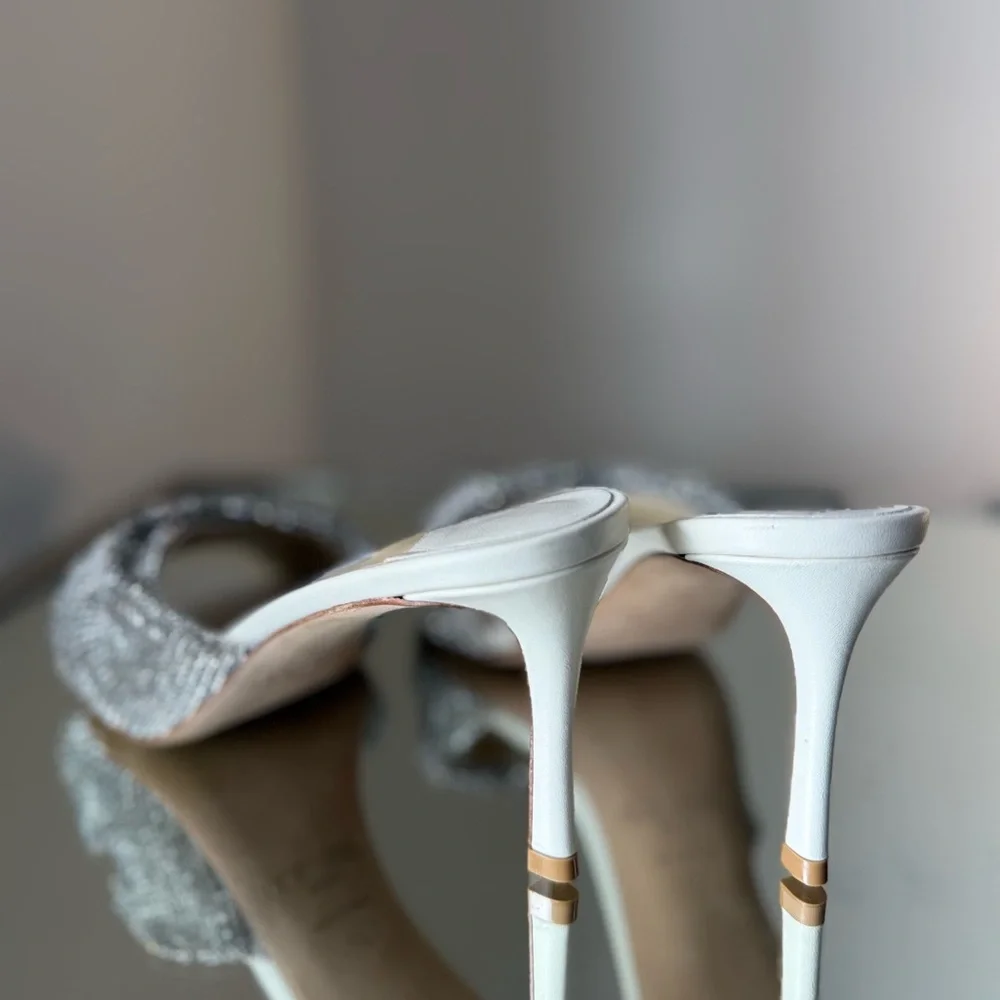 New Jimmy Choo Naria 75MM Crystal Embellished Mules $1,495 37 - Picture 10 of 14